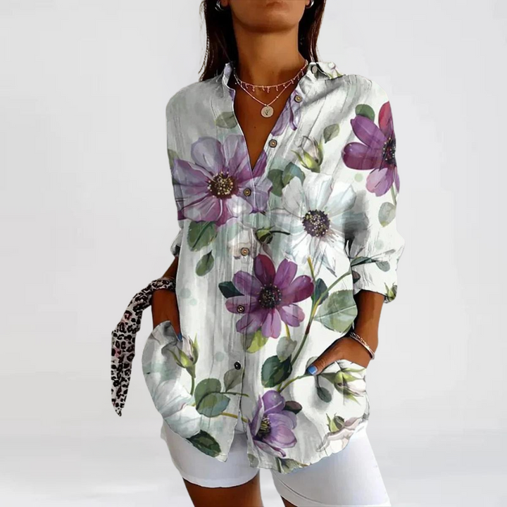 Agnes™ - Casual Blouse with Floral Print