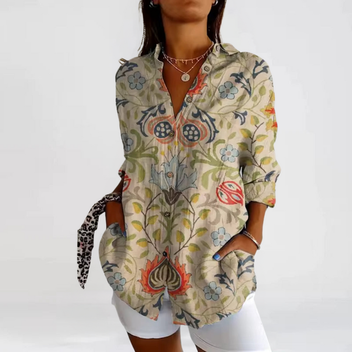 Agnes™ - Casual Blouse with Floral Print