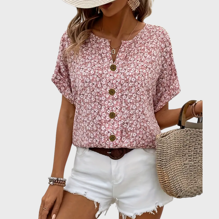 Avery™ - Floral Button-Up Blouse