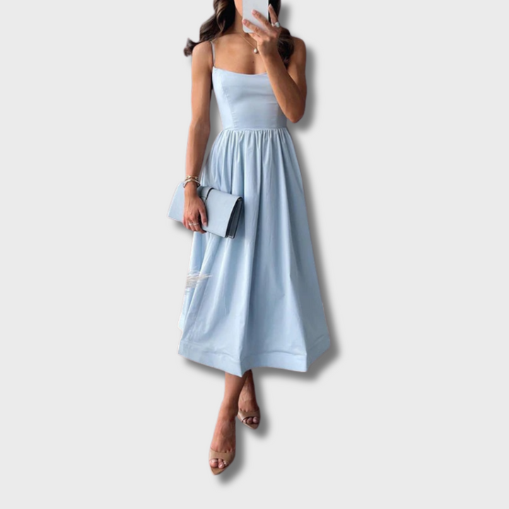 Nanta™ - Chic Strappy A-Line Midi Dress