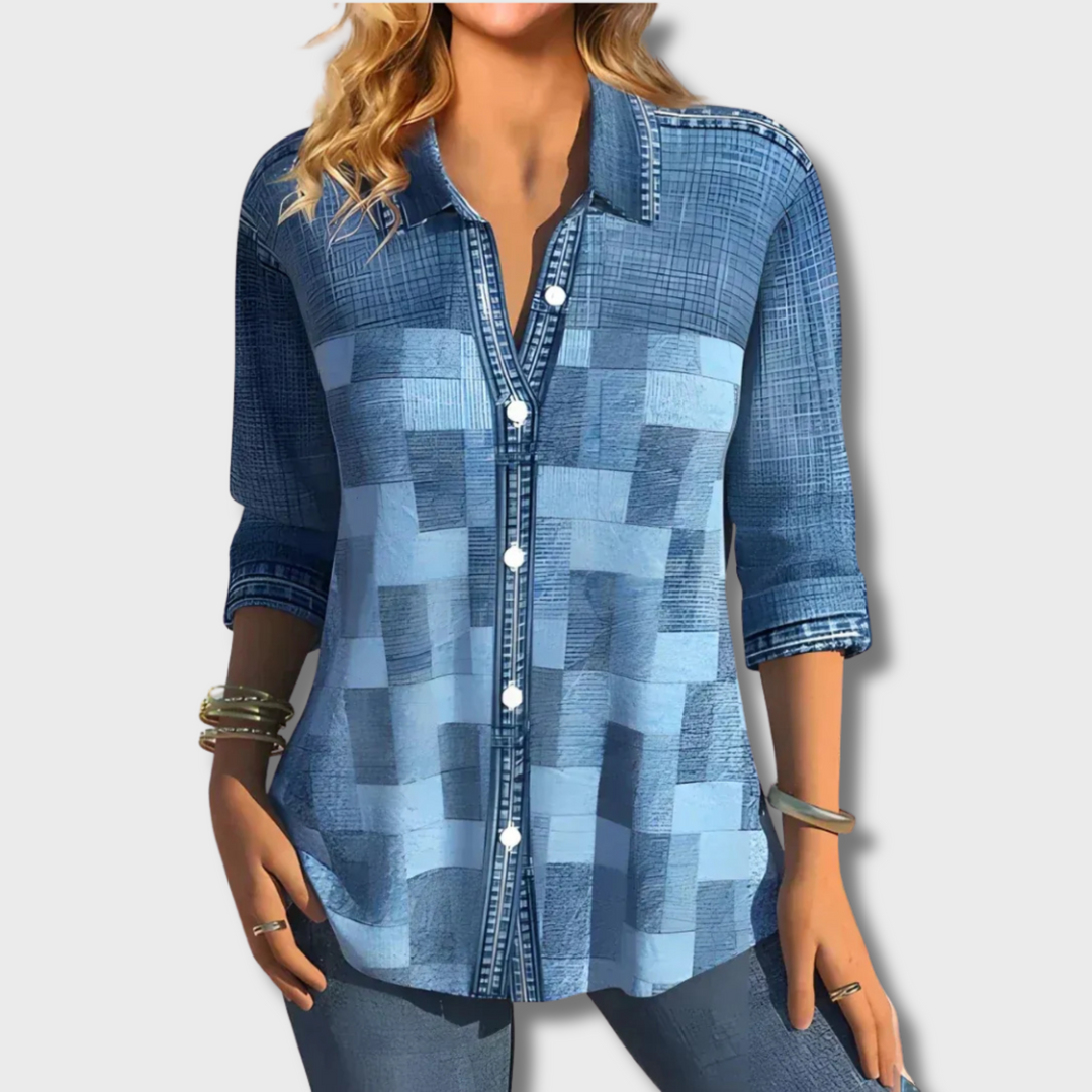Edna™ - Classic Checkered Blouse