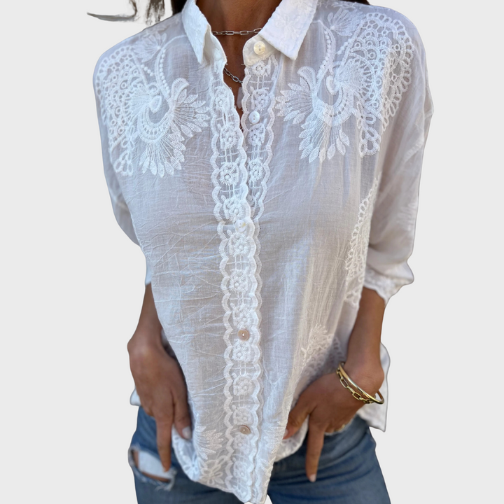 Gwendolyn™ - Chic Lace Embroidered Blouse