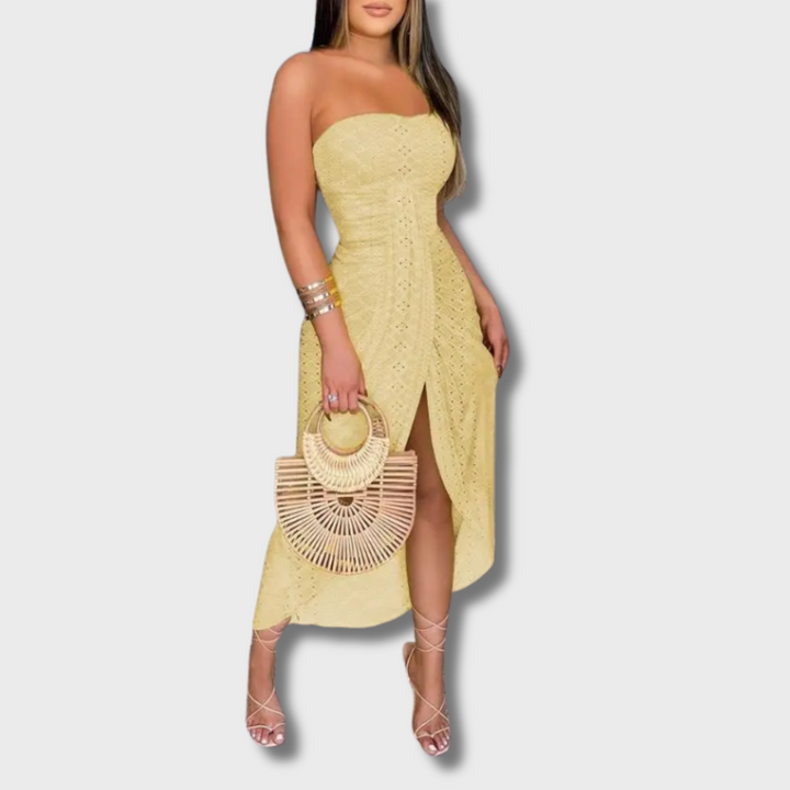 Vine™ - Embroidered Strapless Maxi Dress