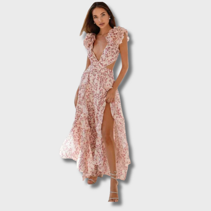 Jasa™ - Elegant Backless Ruffles Maxi Dress