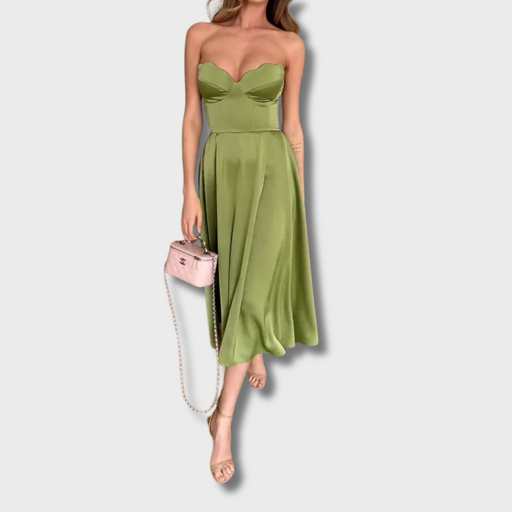Yen™ - Chic Strapless Midi Dress