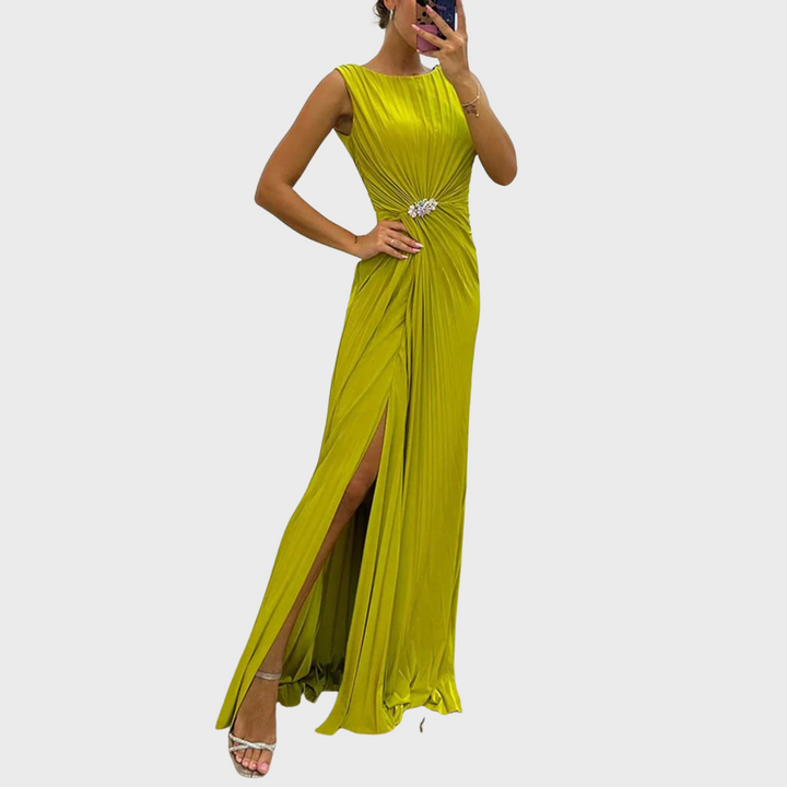 Kadita™ - Pleated Maxi Evening Dress