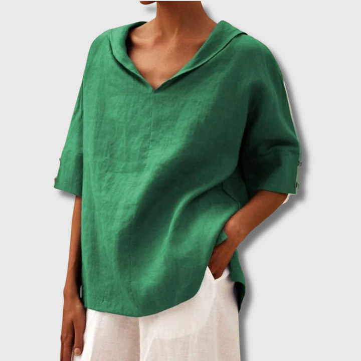 Nueva™ - Women's V-Neck Casual Linen Shirt