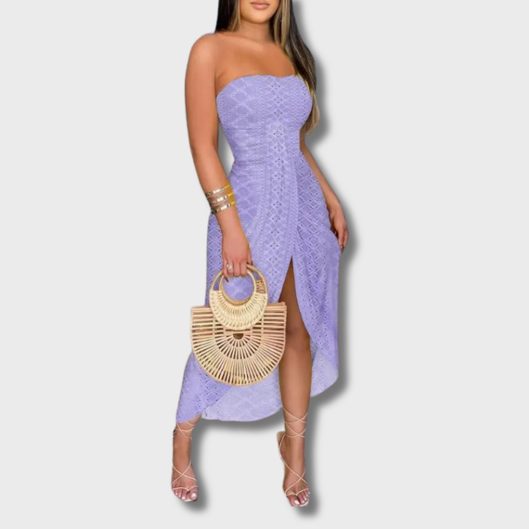 Vine™ - Embroidered Strapless Maxi Dress