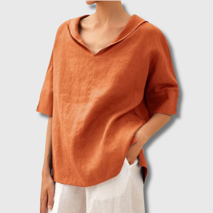 Nueva™ - Women's V-Neck Casual Linen Shirt