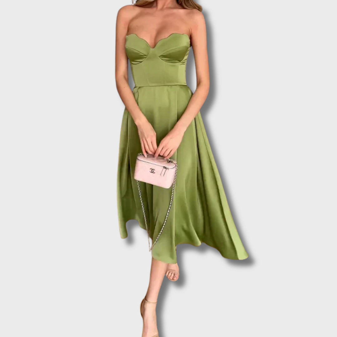 Yen™ - Chic Strapless Midi Dress
