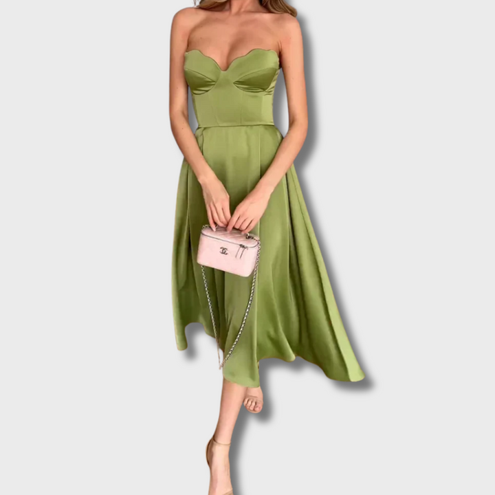 Yen™ - Chic Strapless Midi Dress