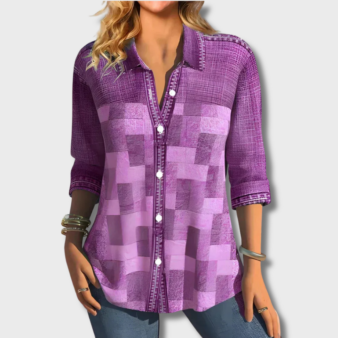Edna™ - Classic Checkered Blouse