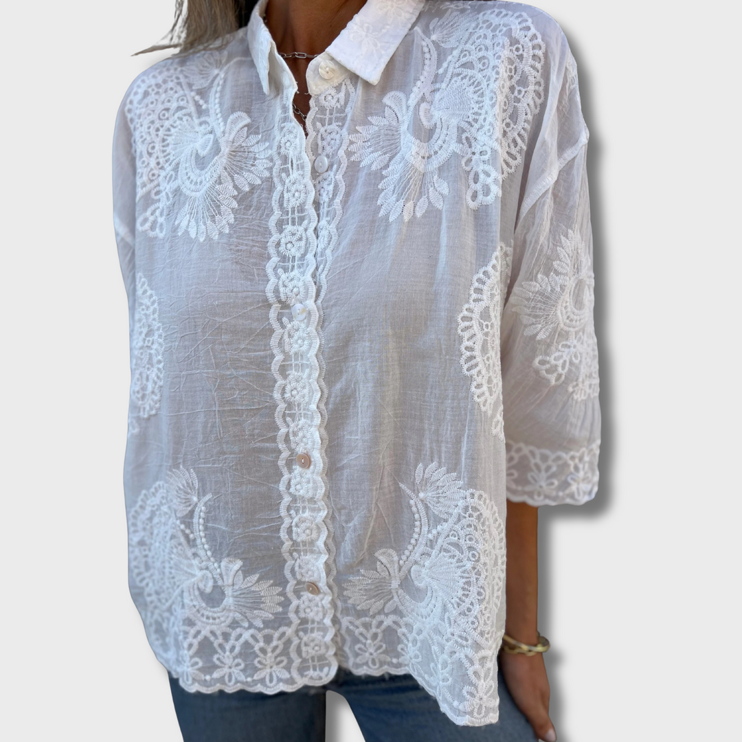 Gwendolyn™ - Chic Lace Embroidered Blouse