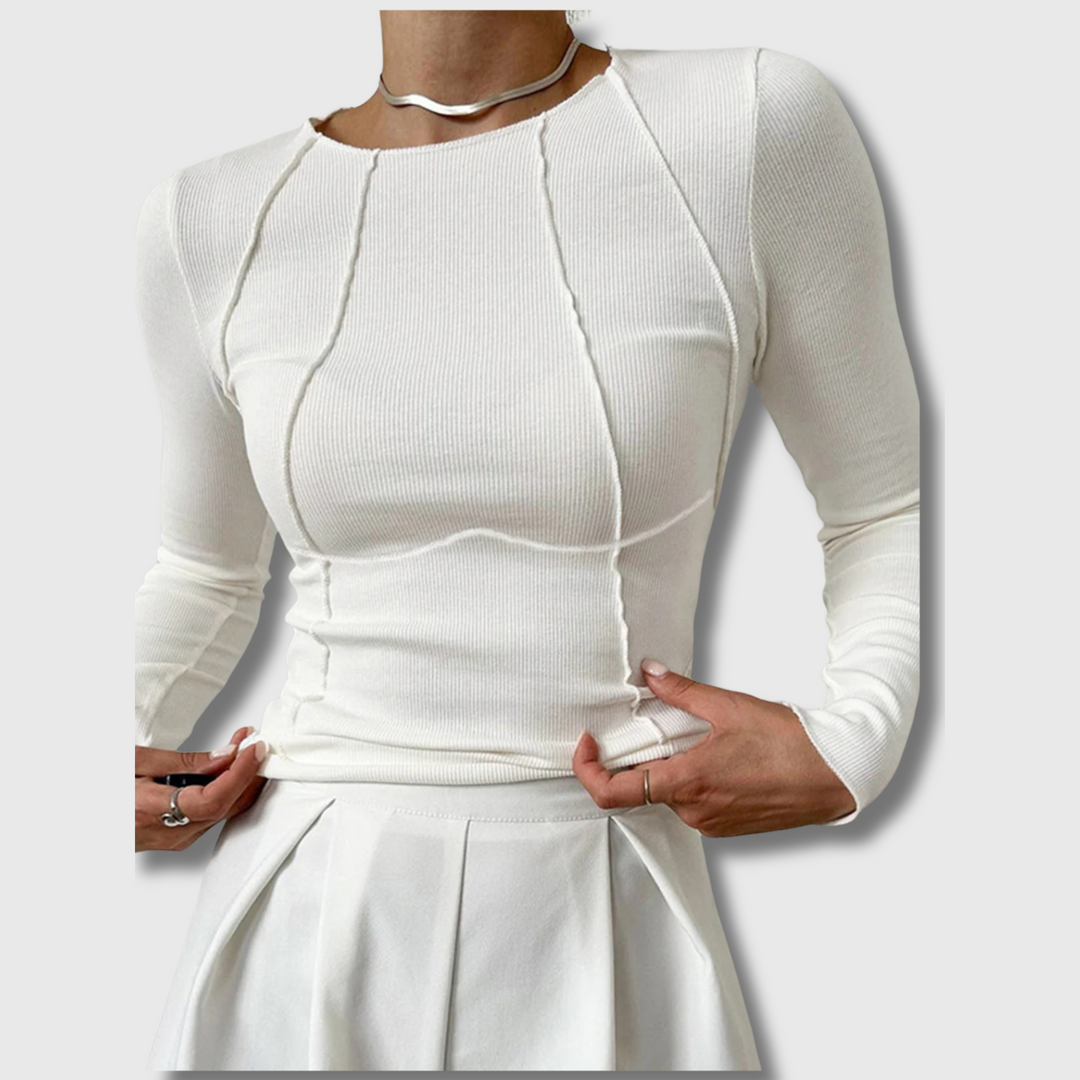 Irenea™ - Basic Piping Long Sleeve Top