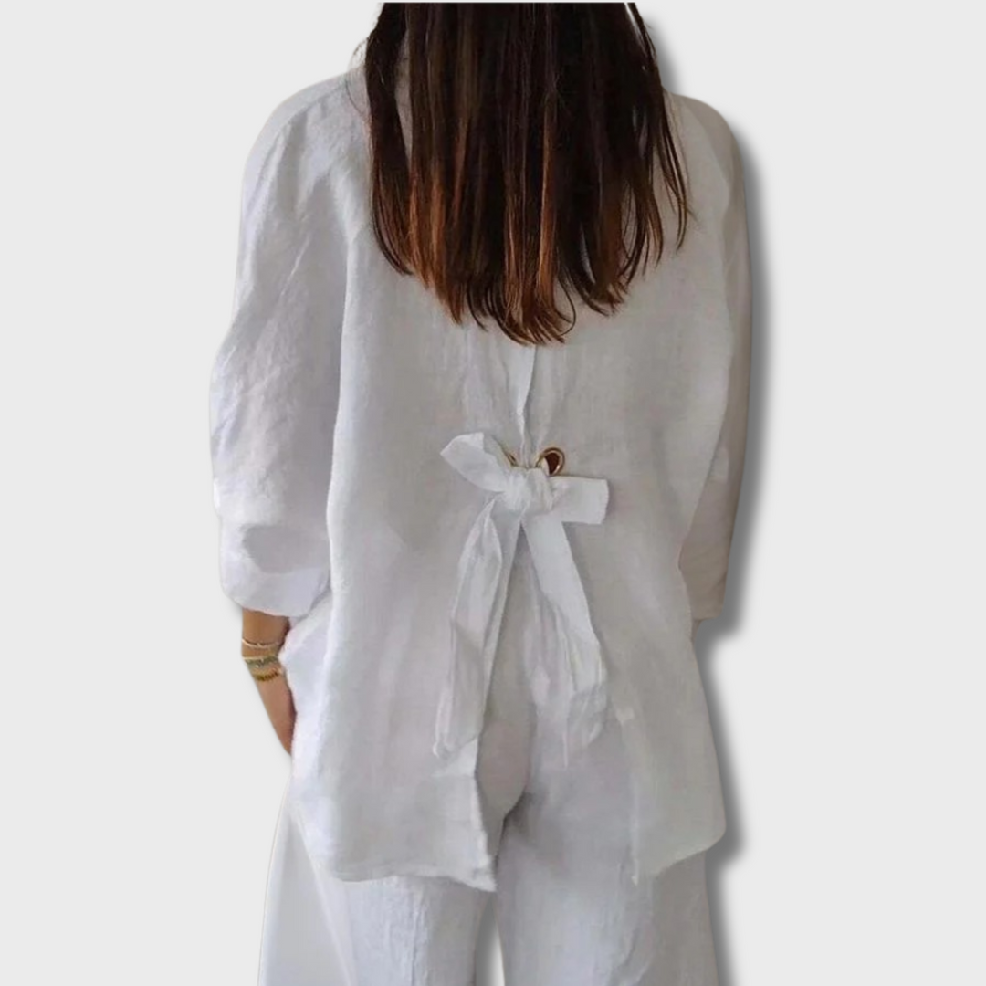 Leona™ - Elegant Linen Blouse