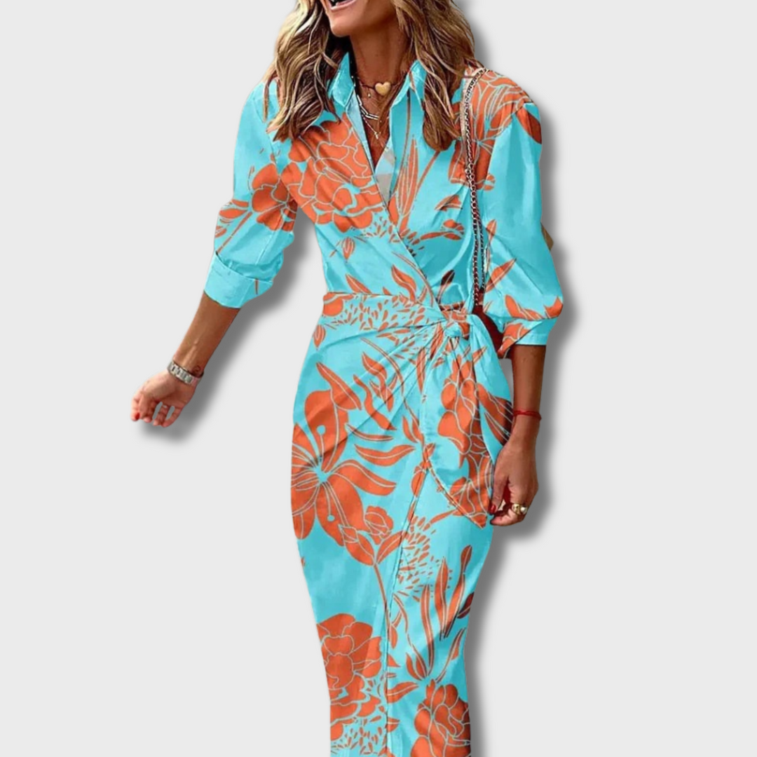 Merth™ - Striped Midi Shirt Dress