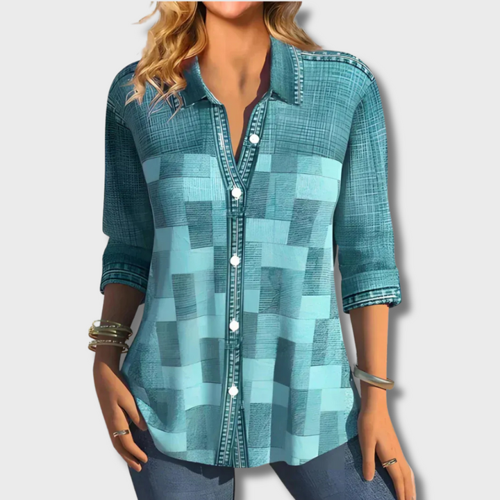 Edna™ - Classic Checkered Blouse