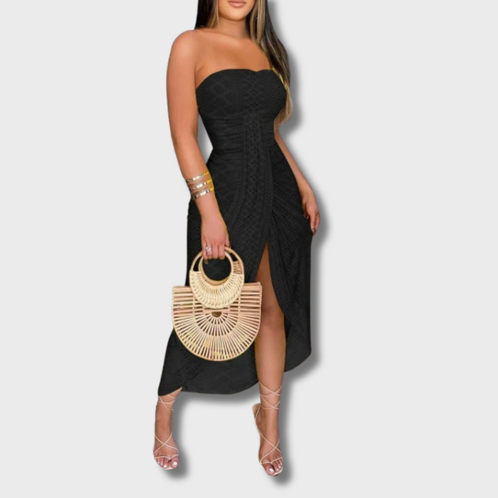 Vine™ - Embroidered Strapless Maxi Dress