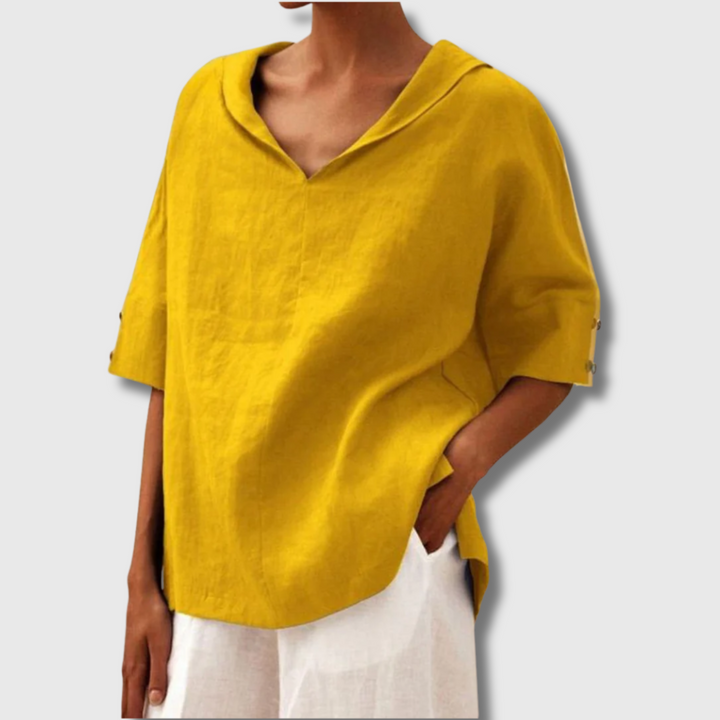 Nueva™ - Women's V-Neck Casual Linen Shirt