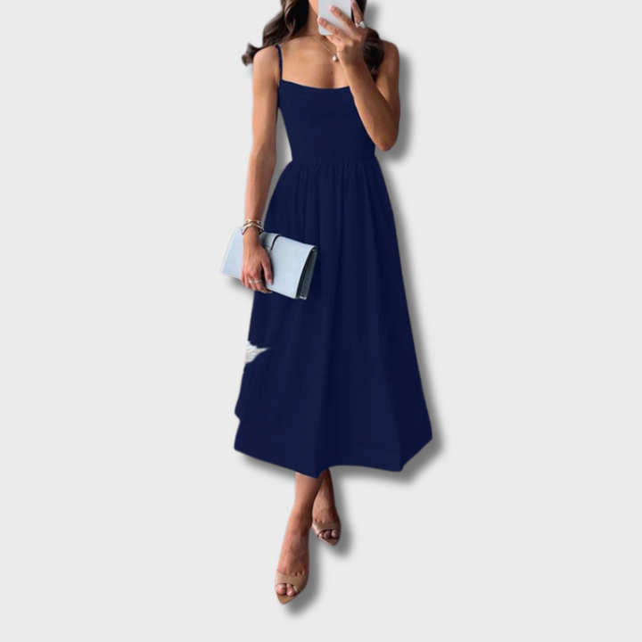 Nanta™ - Chic Strappy A-Line Midi Dress