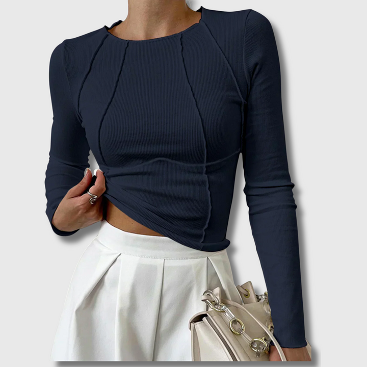 Irenea™ - Basic Piping Long Sleeve Top