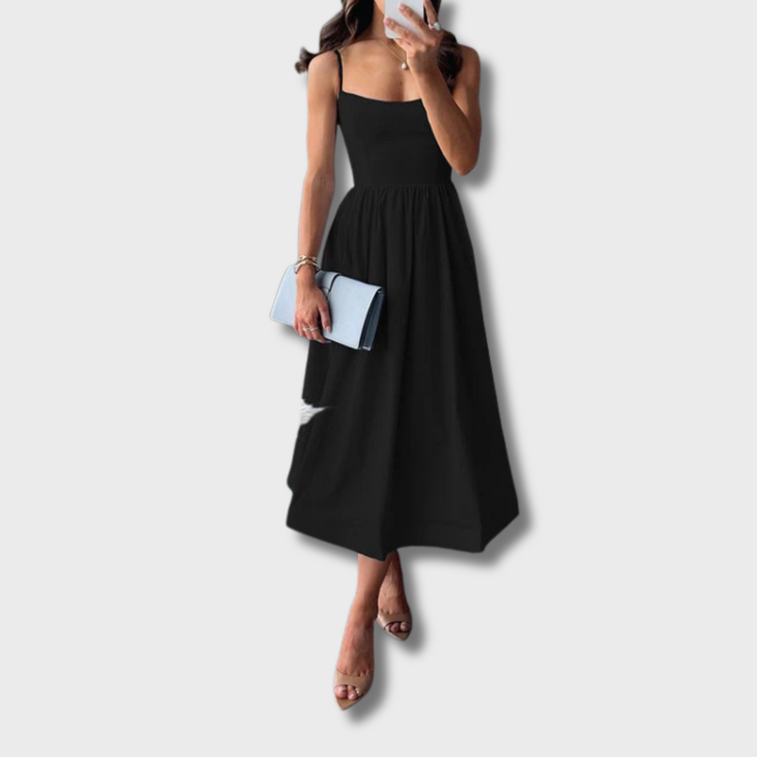 Nanta™ - Chic Strappy A-Line Midi Dress