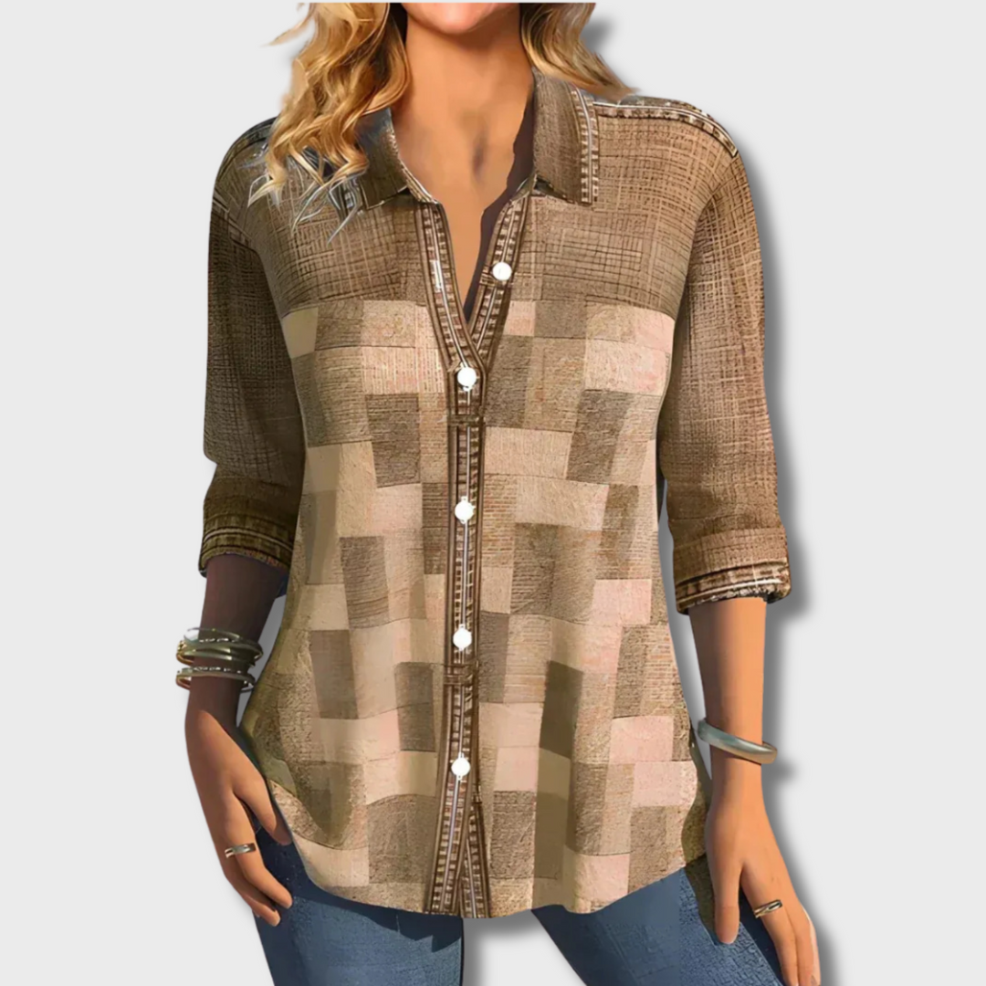 Edna™ - Classic Checkered Blouse