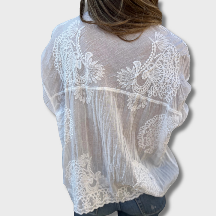 Gwendolyn™ - Chic Lace Embroidered Blouse