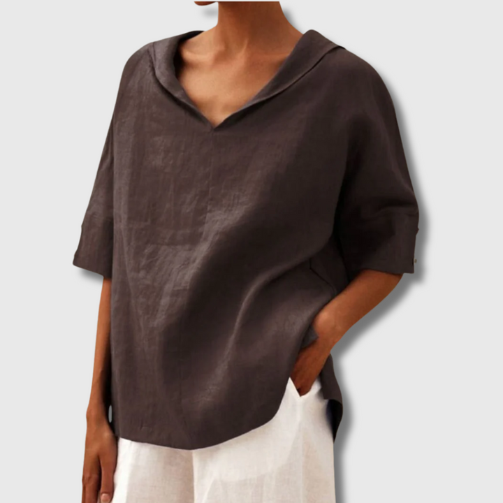 Nueva™ - Women's V-Neck Casual Linen Shirt