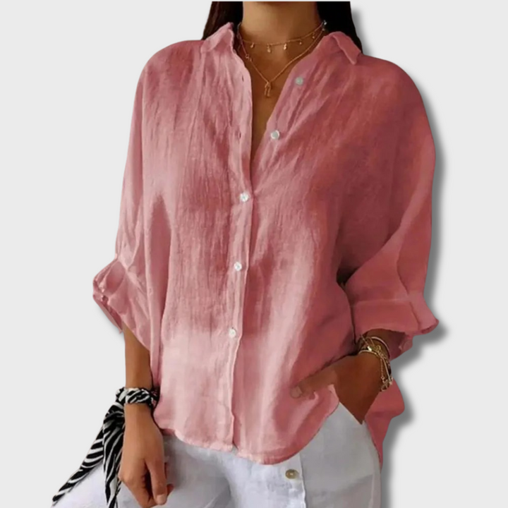 Leona™ - Elegant Linen Blouse