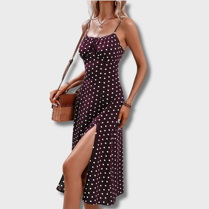Aivene™ - Polka Dot Midi Dress