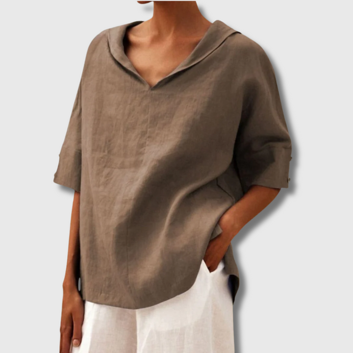Nueva™ - Women's V-Neck Casual Linen Shirt