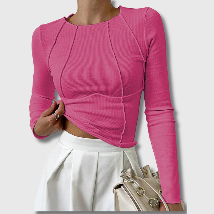 Irenea™ - Basic Piping Long Sleeve Top