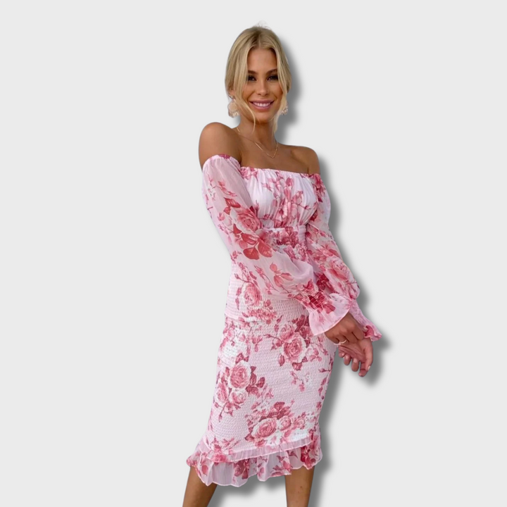 Zebb™ - Stunning Off Shoulder Midi Dress