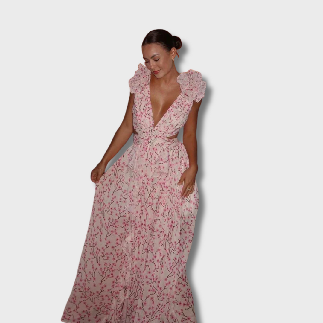 Jasa™ - Elegant Backless Ruffles Maxi Dress