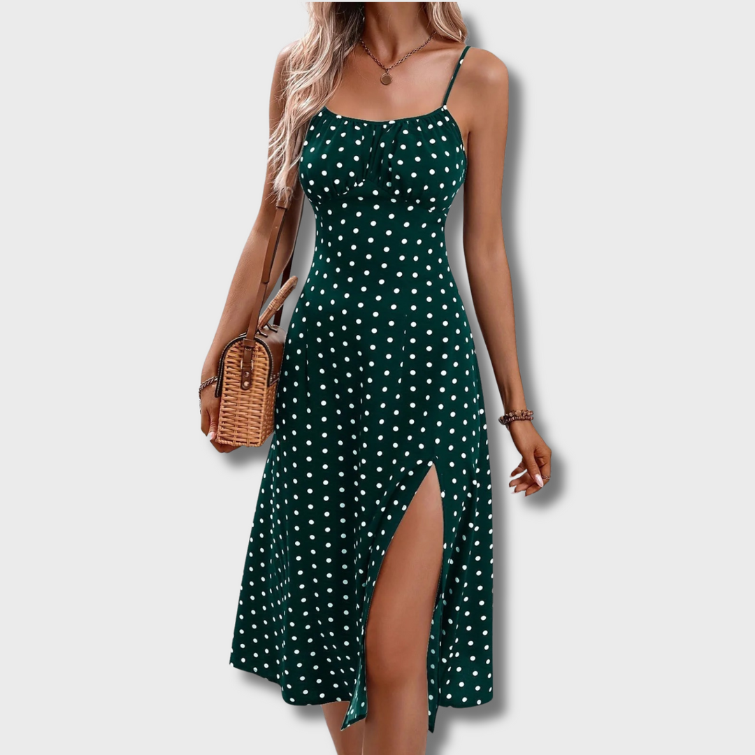 Aivene™ - Polka Dot Midi Dress