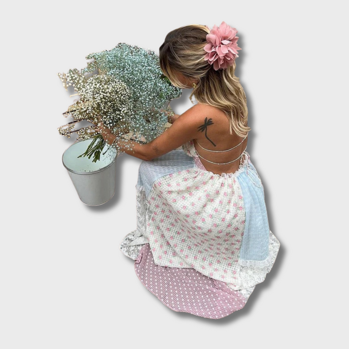 Tifany™ - Elegant Strappy Patchwork Maxi Dress