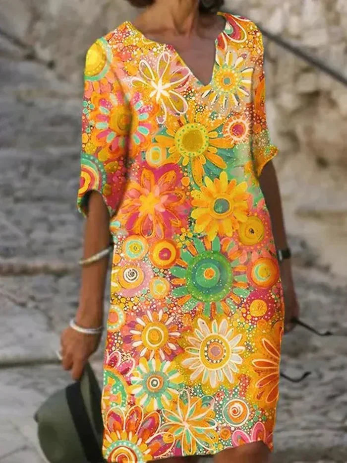 Gemma™ - Colourful Floral Dress