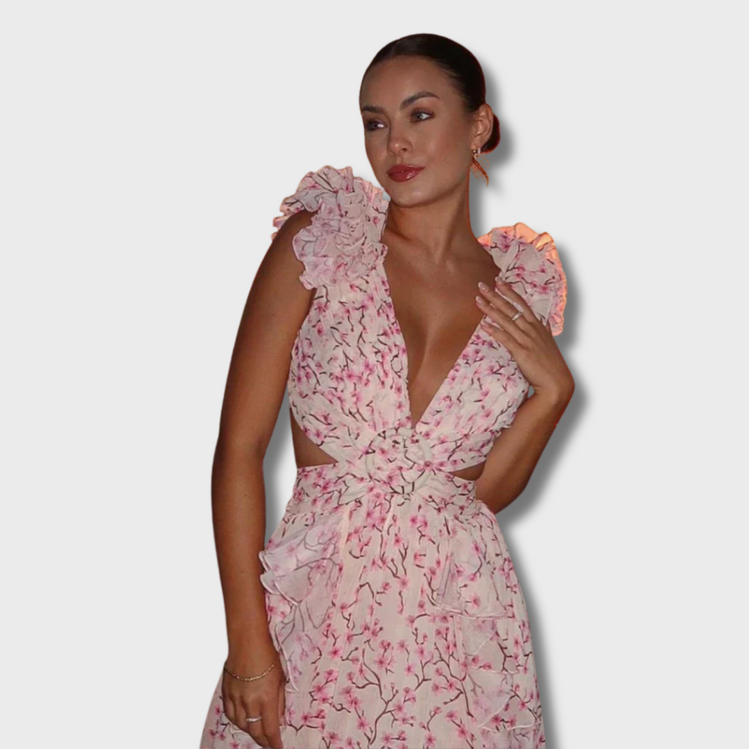 Jasa™ - Elegant Backless Ruffles Maxi Dress