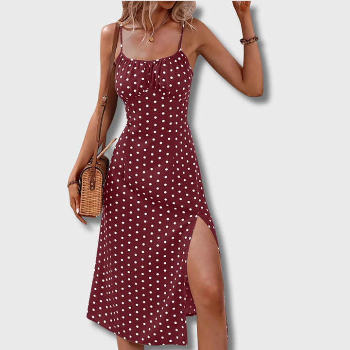 Aivene™ - Polka Dot Midi Dress
