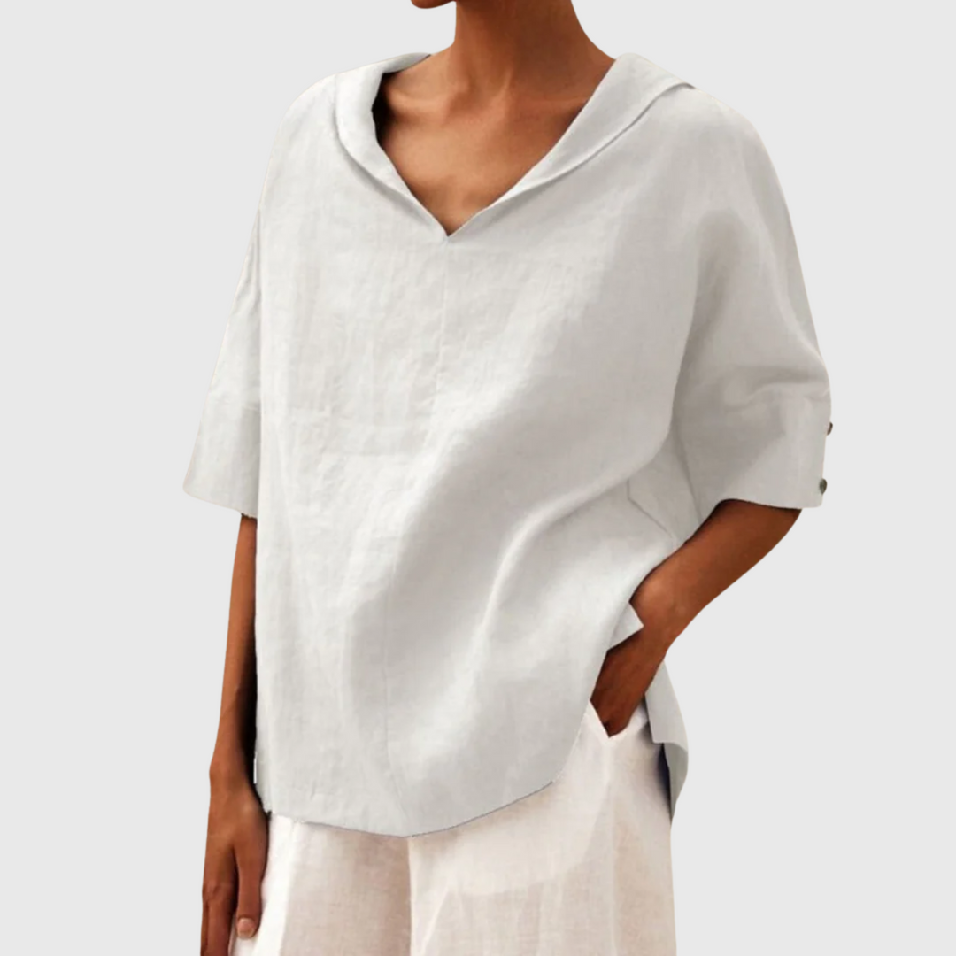 Nueva™ - Women's V-Neck Casual Linen Shirt