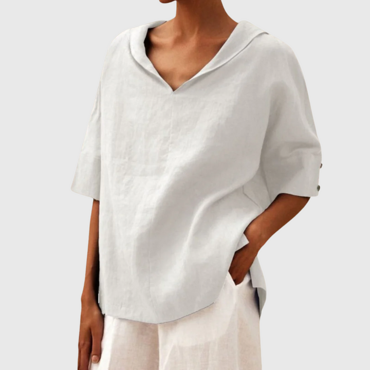Nueva™ - Women's V-Neck Casual Linen Shirt