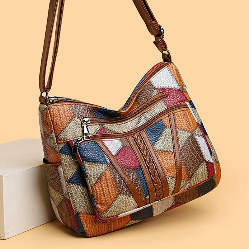Edna™ -  Patchwork Shoulder Bag