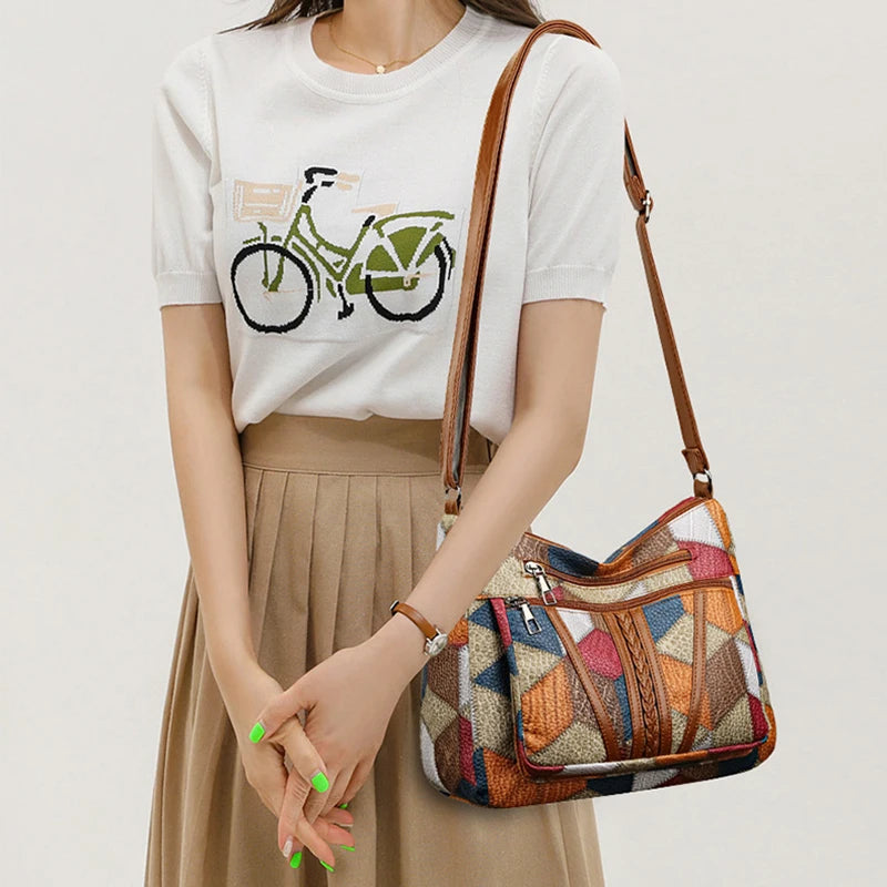 Edna™ -  Patchwork Shoulder Bag