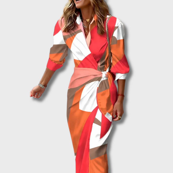 Merth™ - Striped Midi Shirt Dress