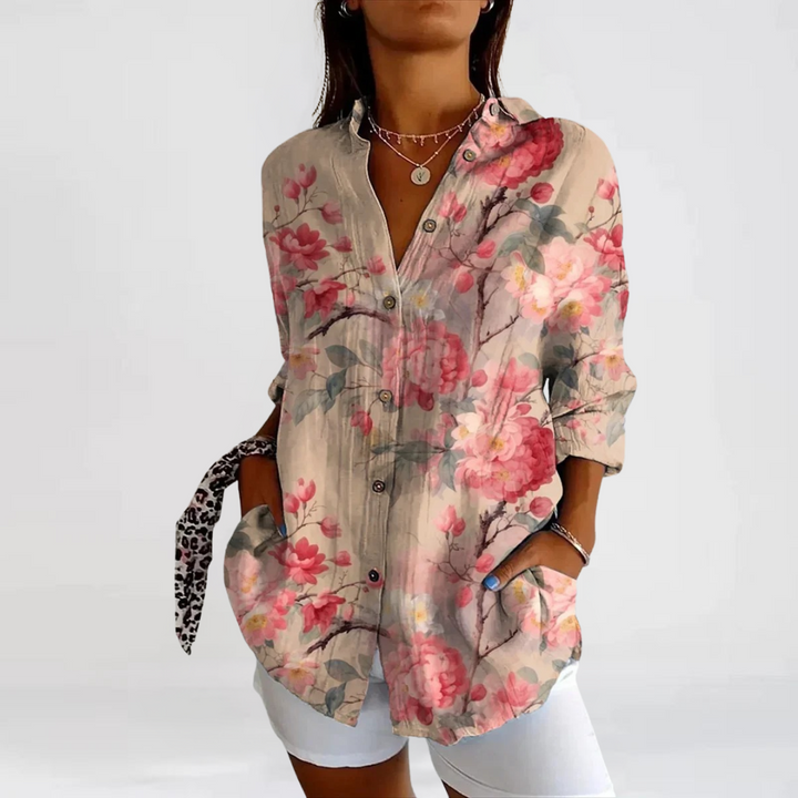 Agnes™ - Casual Blouse with Floral Print