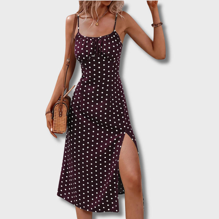 Aivene™ - Polka Dot Midi Dress