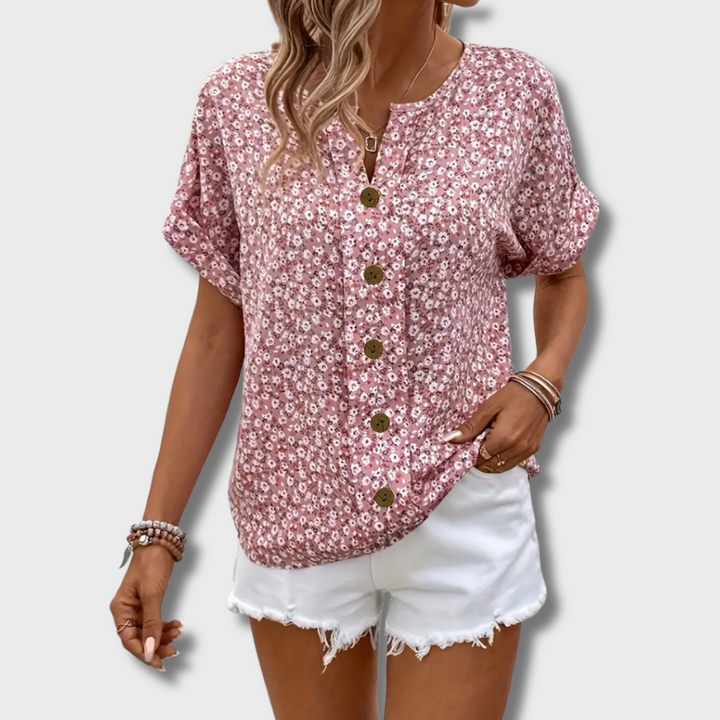 Avery™ - Floral Button-Up Blouse