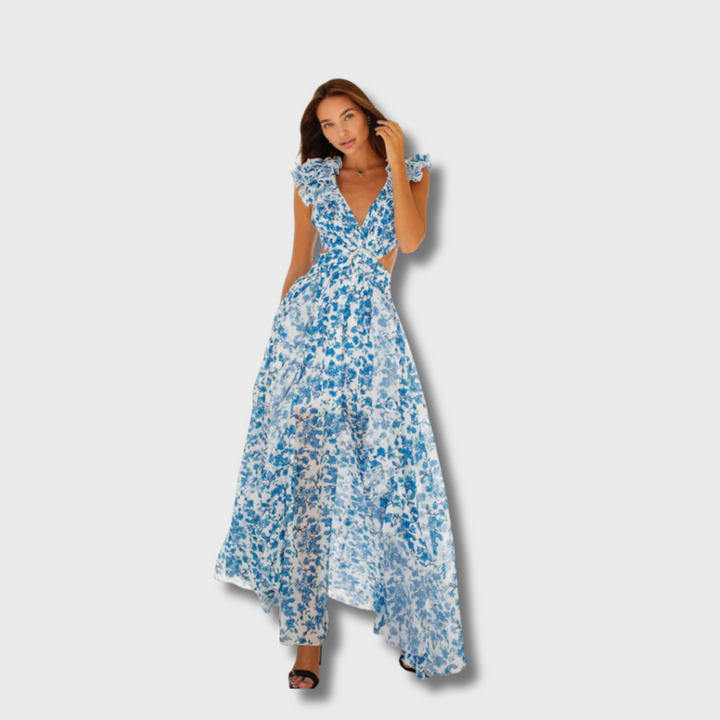 Jasa™ - Elegant Backless Ruffles Maxi Dress