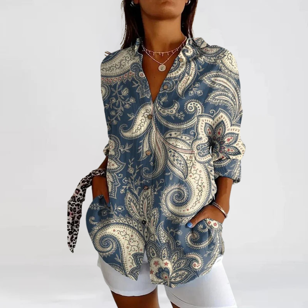 Agnes™ - Casual Blouse with Floral Print